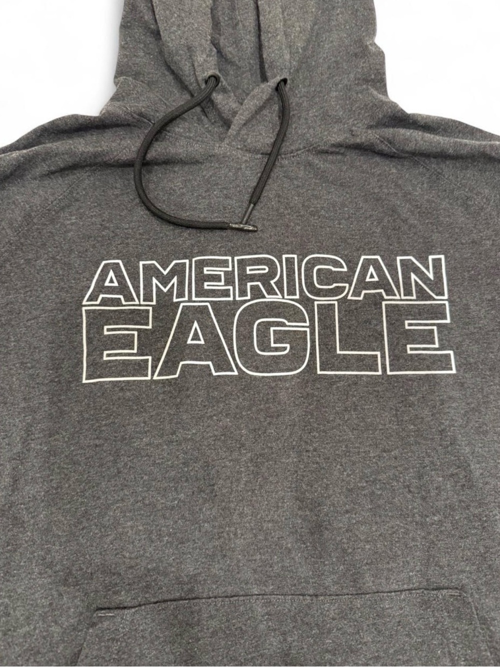 American Eagle Outfitters Charcoal Gray Logo Hooded Sweatshirt